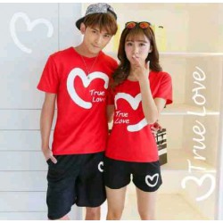 CS True Love Red - Baju / Kaos / Oblong / Stelan / Couple / Pasangan / Kasual