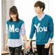 Sweater You Me Kombinasi Turquise - Mantel / Busana / Fashion / Couple / Pasangan / Babyterry / Kasual