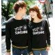 Sweater Sunshine Black - Mantel / Busana / Fashion / Couple / Pasangan / Babyterry / Kasual