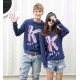 Sweater K Paris Navy - Mantel / Busana / Fashion / Couple / Pasangan / Babyterry / Kasual