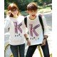 Sweater K Paris White - Mantel / Busana / Fashion / Couple / Pasangan / Babyterry / Kasual
