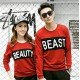 Sweater Beauty Beast Merah - Sweater Couple / Fashion / Supplier / Grosir