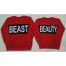 Sweater Beauty Beast Merah - Sweater Couple / Fashion / Supplier / Grosir